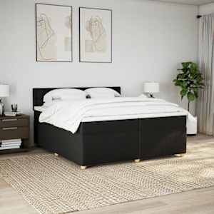 Box spring postel s matrací černá 200x200 cm textil - obrázek 3