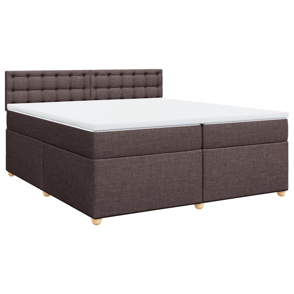 vidaXL Boxspring met matras stof donkerbruin 200x200 cm bruin, foto 3
