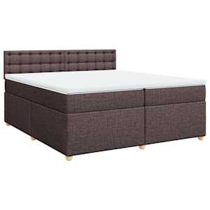 Box spring postel s matrací tmavě hnědá 200x200 cm textil - obrázek 2