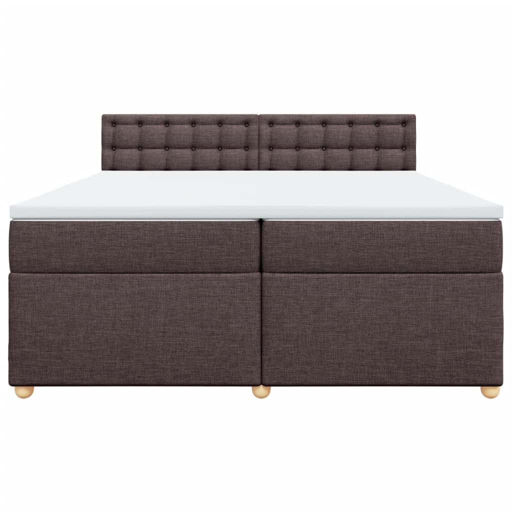 vidaXL Boxspring met matras stof donkerbruin 200x200 cm bruin, foto 4