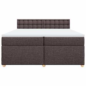 Box spring postel s matrací tmavě hnědá 200x200 cm textil - obrázek 4