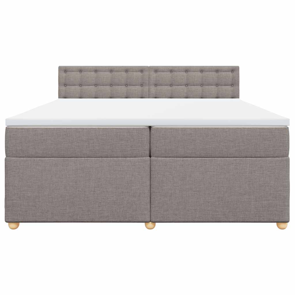 vidaXL Boxspring met matras stof taupe 200x200 cm, foto 4