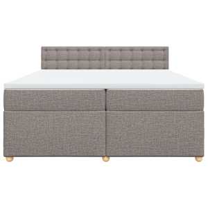 Box spring postel s matrací taupe 200x200 cm textil - obrázek 4