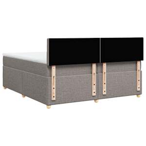 Box spring postel s matrací taupe 200x200 cm textil - obrázek 10