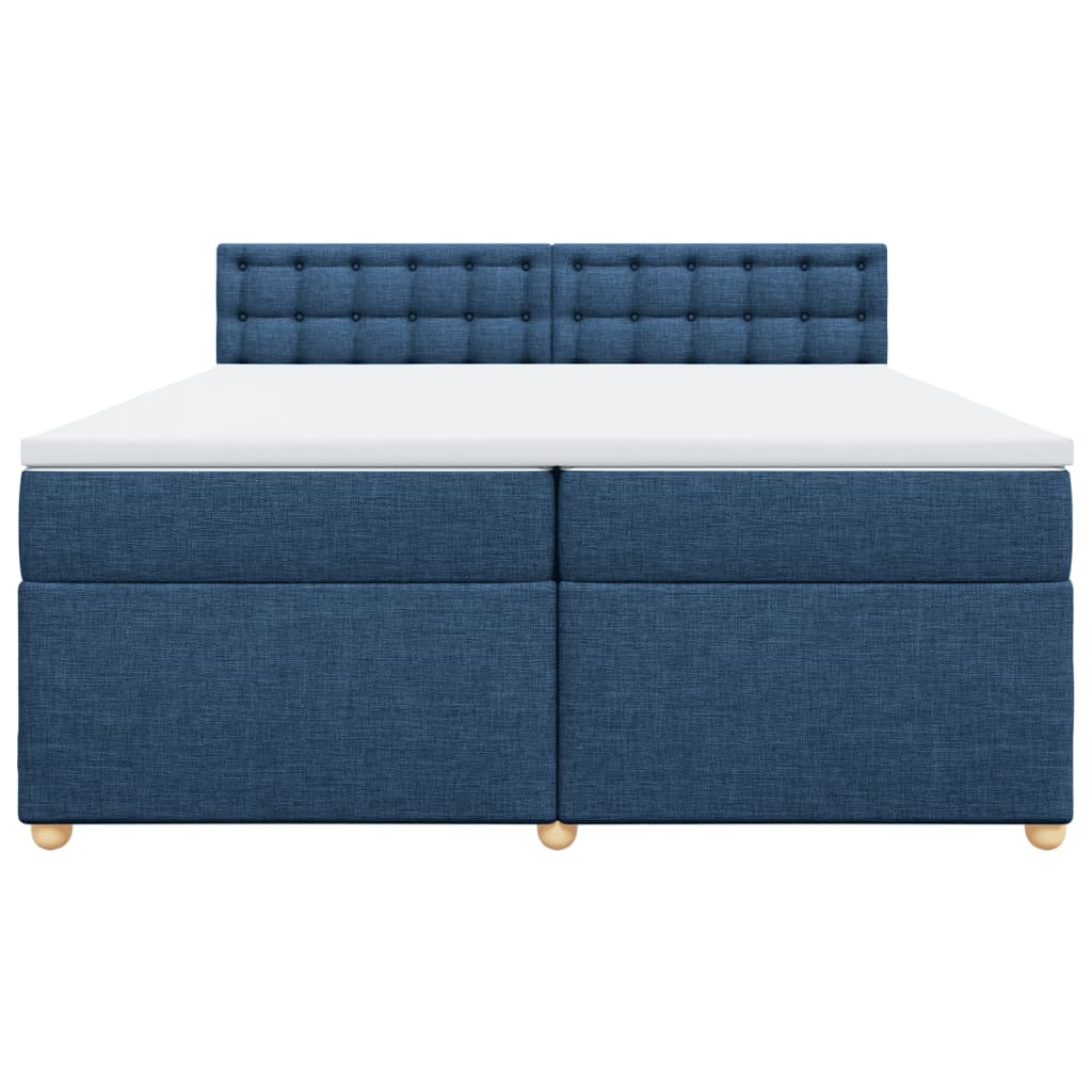 vidaXL Boxspring met matras stof blauw 200x200 cm, foto 4
