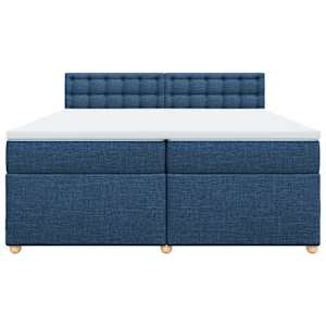 Box spring postel s matrací modrá 200x200 cm textil - obrázek 4