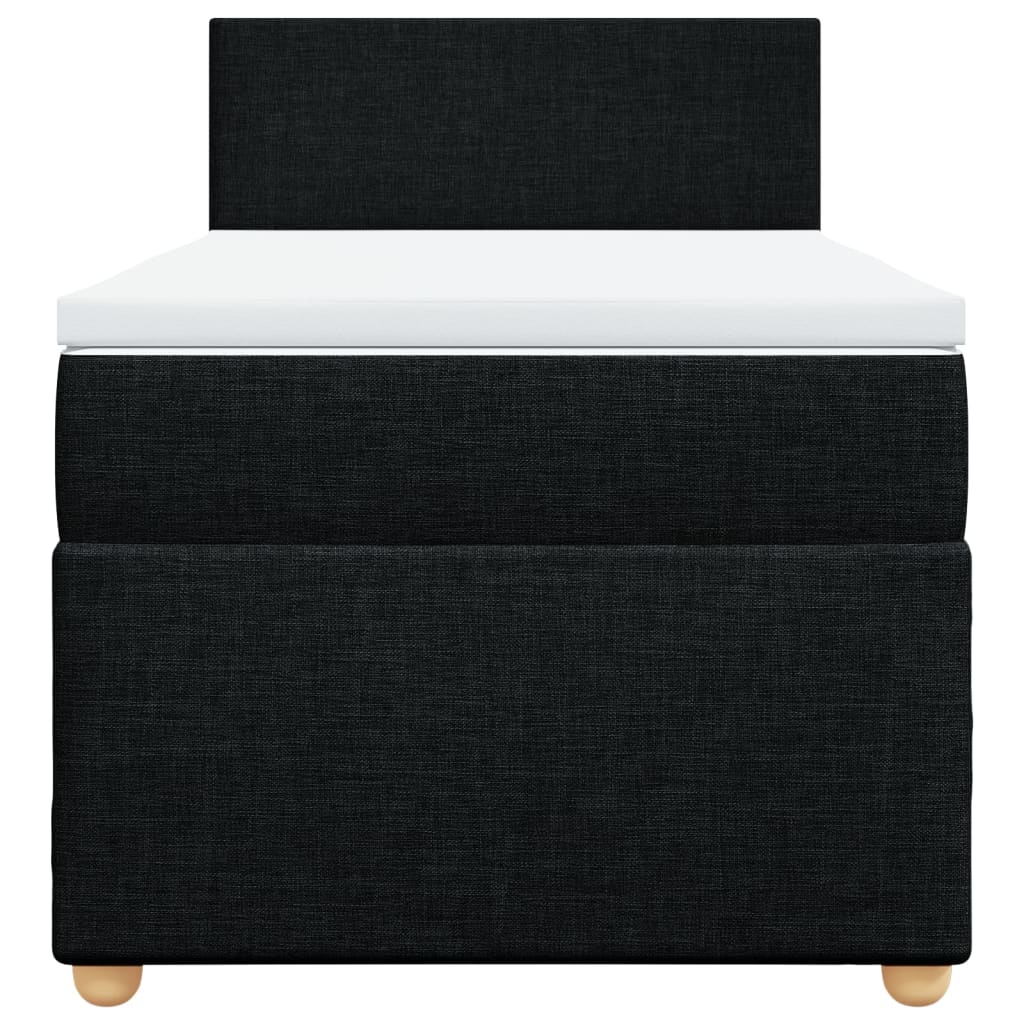 vidaXL Boxspring met matras stof zwart Single, foto 4