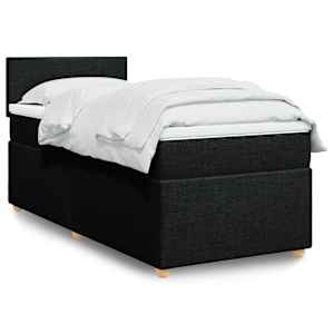Box spring postel s matrací černá Single textil - obrázek 1
