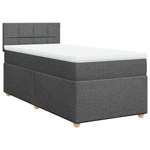 Box spring postel s matrací tmavě šedá Single textil - obrázek 2