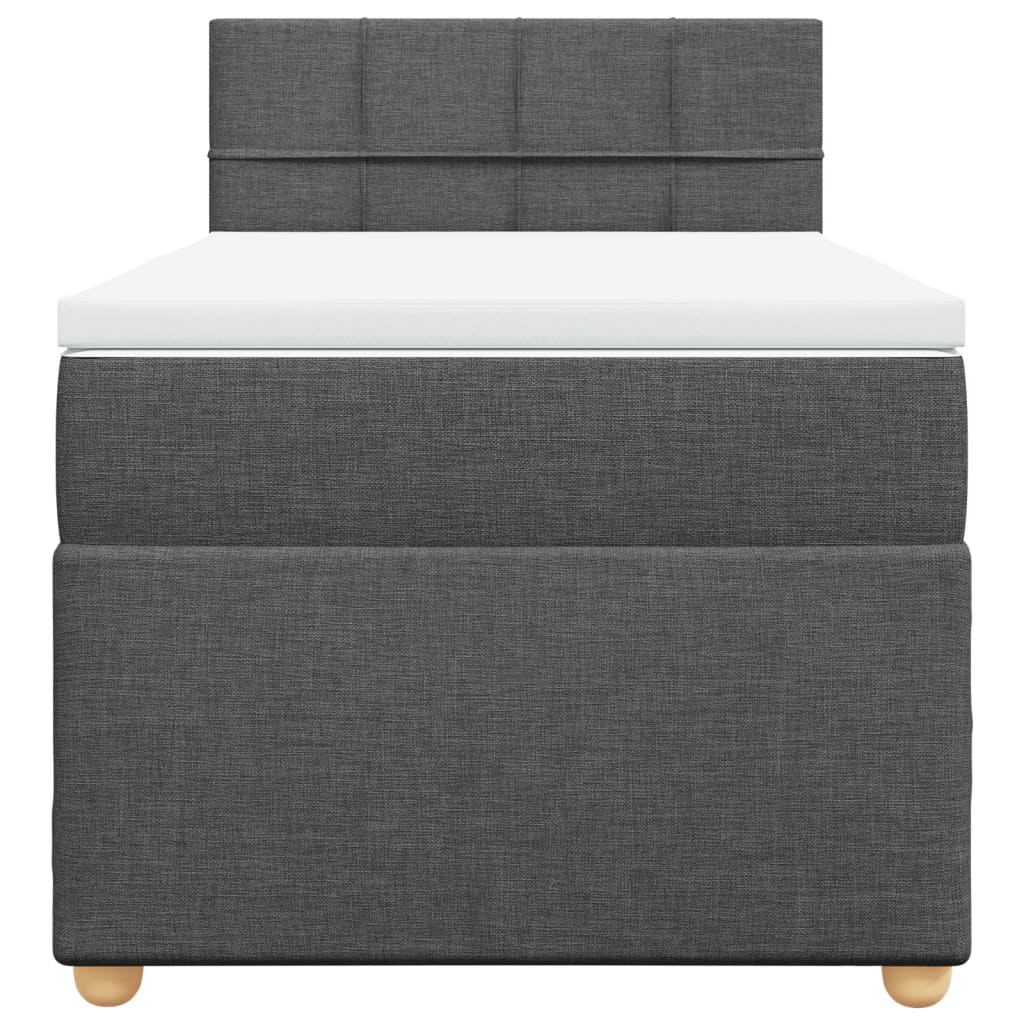 vidaXL Boxspring met matras stof donkergrijs Single grijs, foto 4