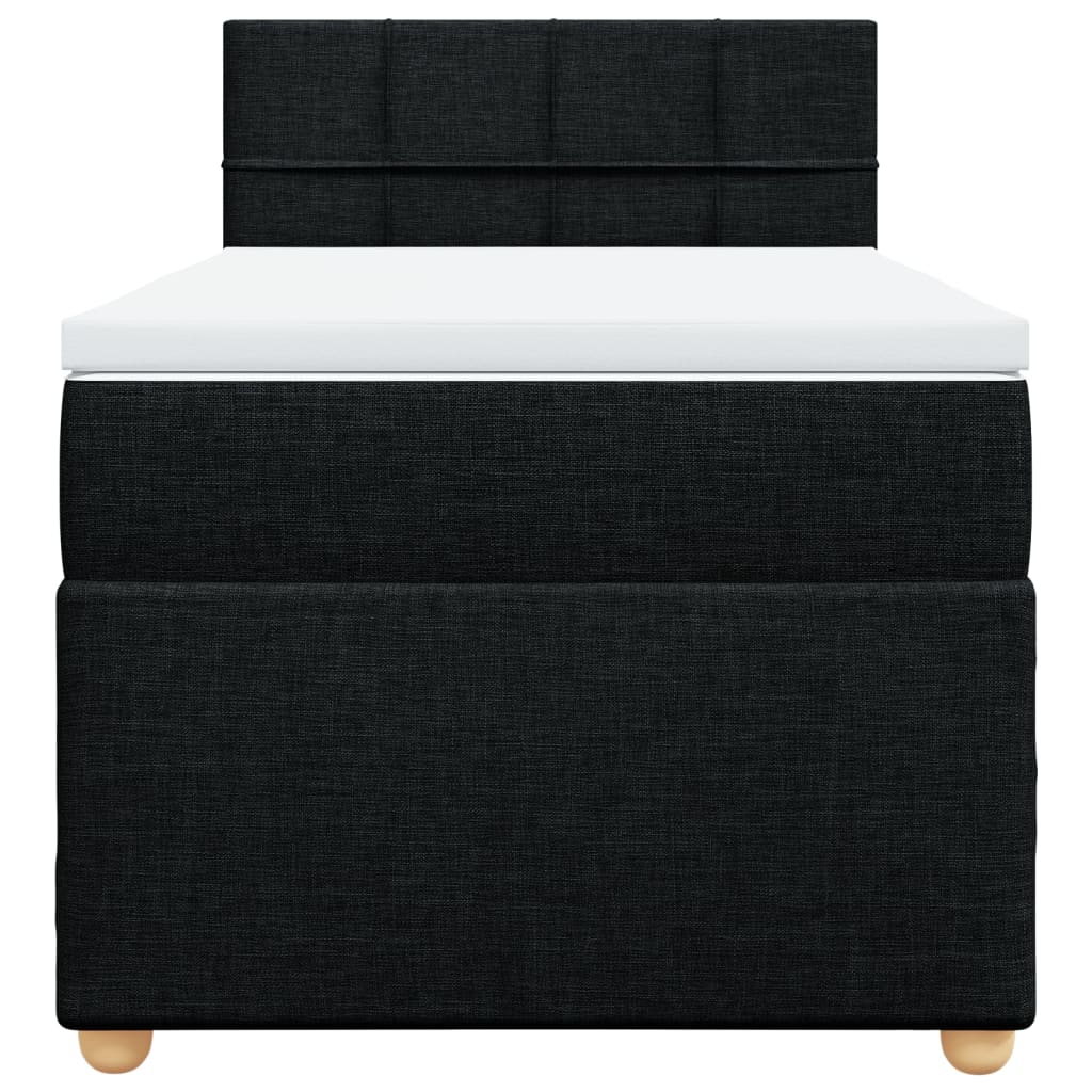 vidaXL Boxspring met matras stof zwart Single, foto 4