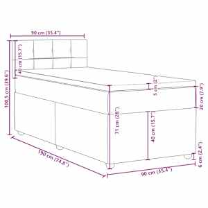 Box spring postel s matrací černá Single textil - obrázek 13