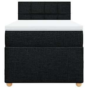 Box spring postel s matrací černá Single textil - obrázek 4