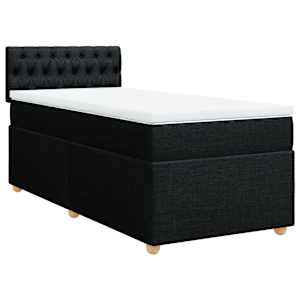 Box spring postel s matrací černá Single textil - obrázek 2