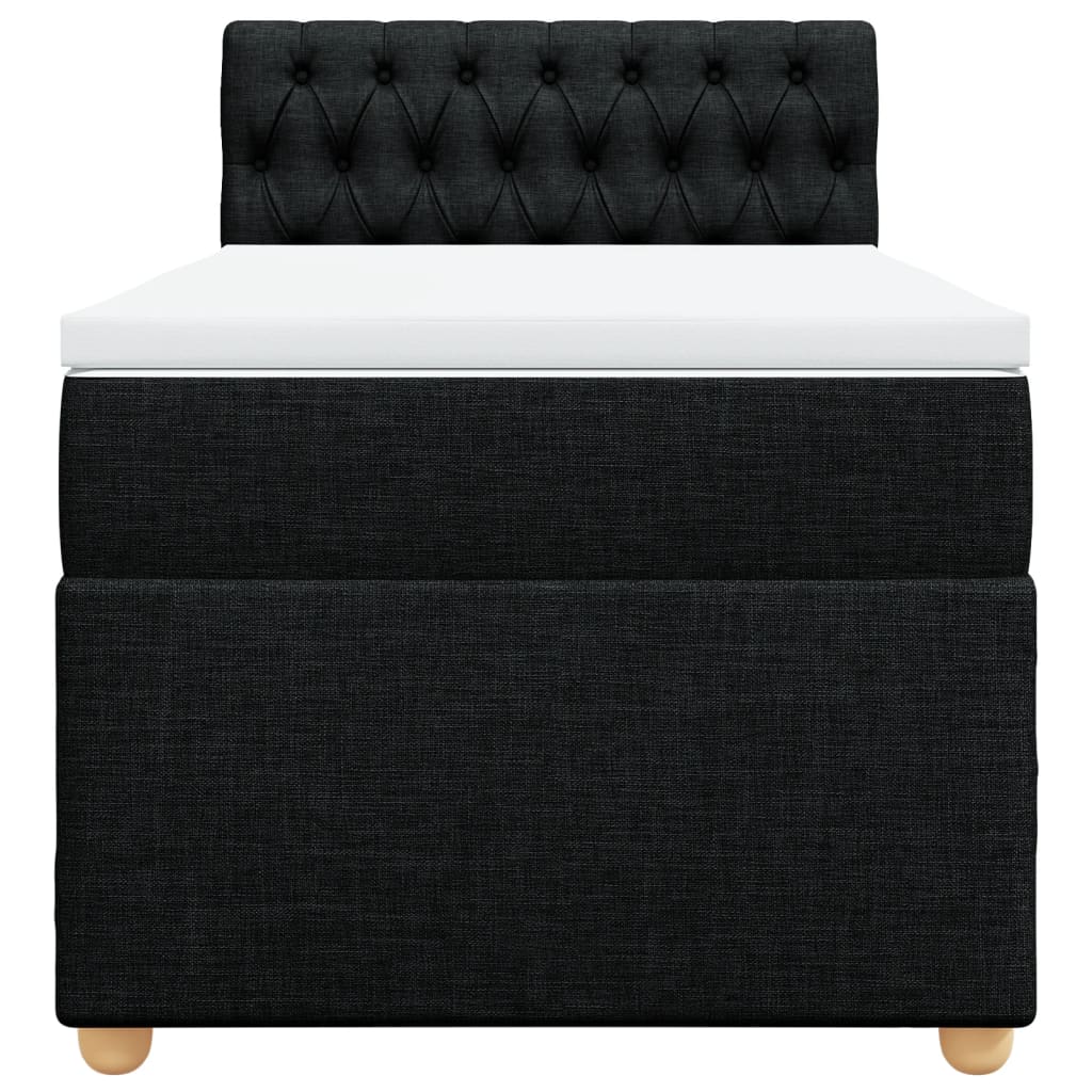 vidaXL Boxspring met matras stof zwart Single, foto 4