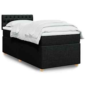 Box spring postel s matrací černá Single textil - obrázek 1