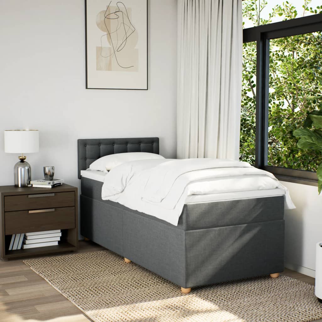 Thumbnail - vidaXL Boxspringbett mit Matratze Dunkelgrau Stoff
