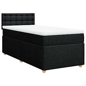 Box spring postel s matrací černá Single textil - obrázek 2