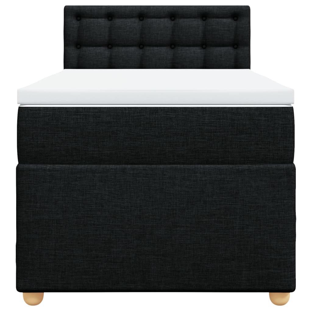 vidaXL Boxspring met matras stof zwart Single, foto 4