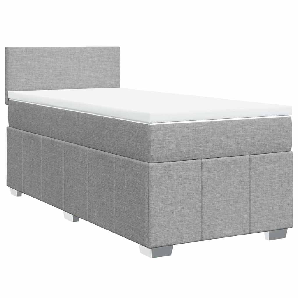 vidaXL Box spring postel s matrací světle šedá 80 x 200 cm textil
