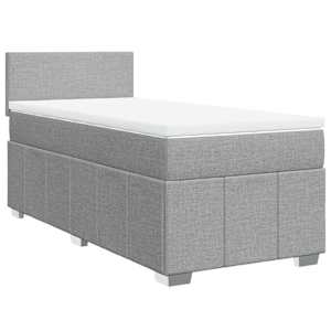 Box spring postel s matrací světle šedá 80 x 200 cm textil - obrázek 2