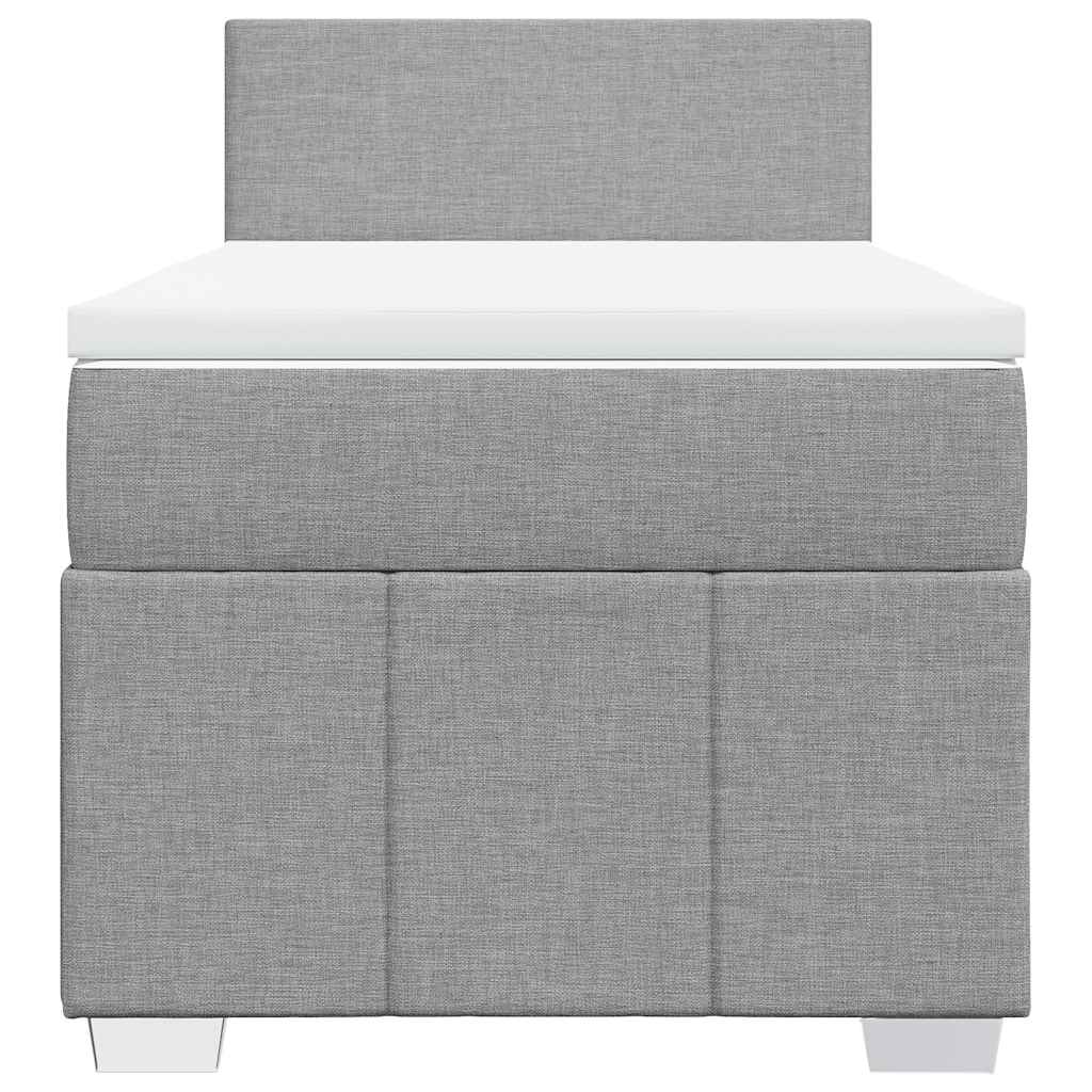 vidaXL Boxspring met matras stof lichtgrijs 80x200 cm grijs, foto 4