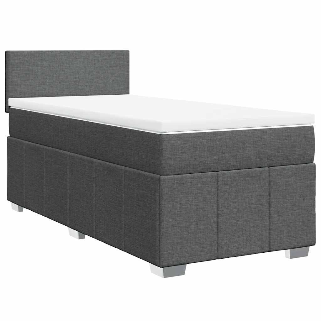 vidaXL Box spring postel s matrací tmavě šedá 80 x 200 cm textil