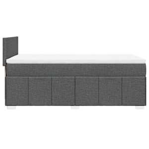 Box spring postel s matrací tmavě šedá 80 x 200 cm textil - obrázek 9