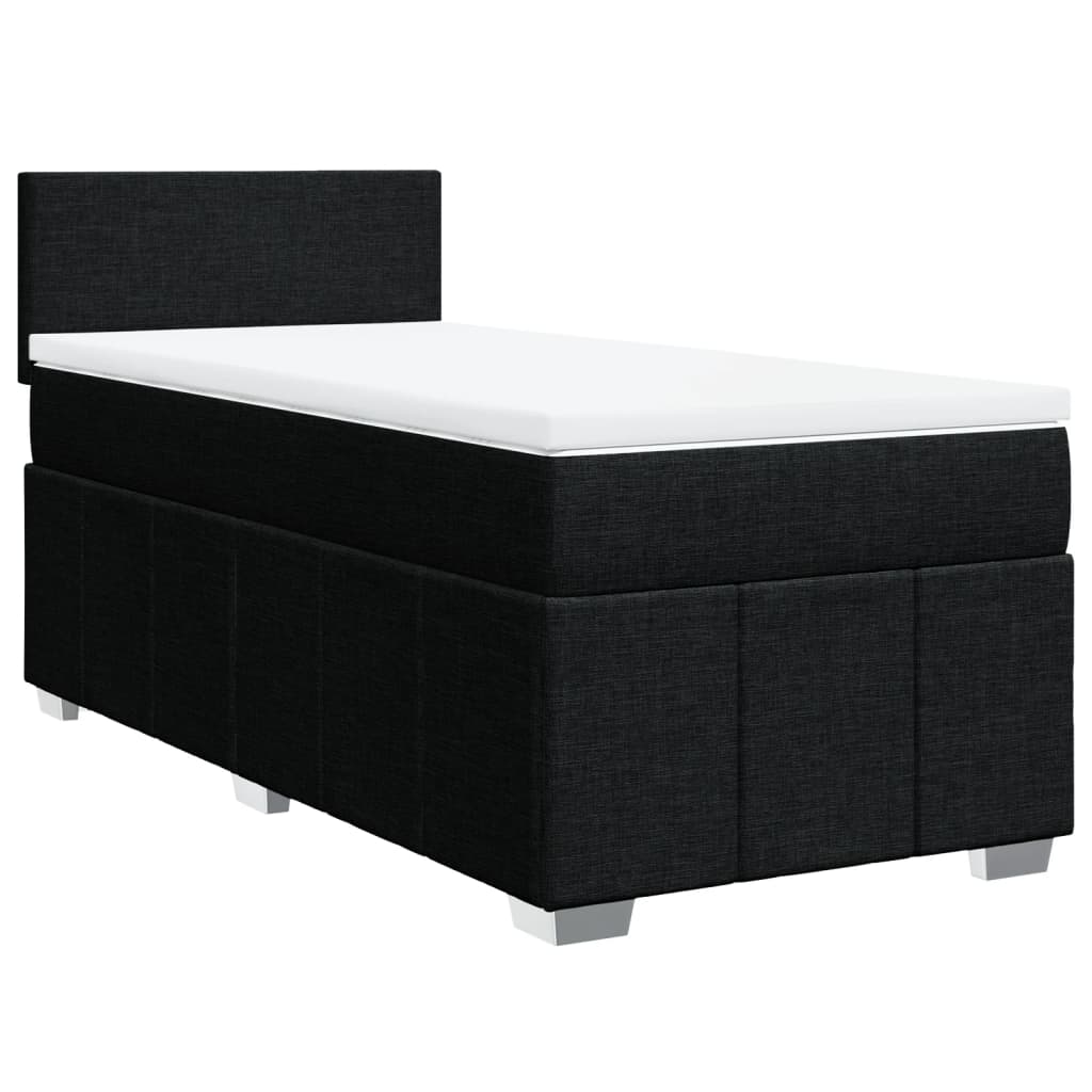 vidaXL Boxspring met matras stof zwart 80x200 cm, foto 3