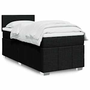 Box spring postel s matrací černá 80 x 200 cm textil - obrázek 1
