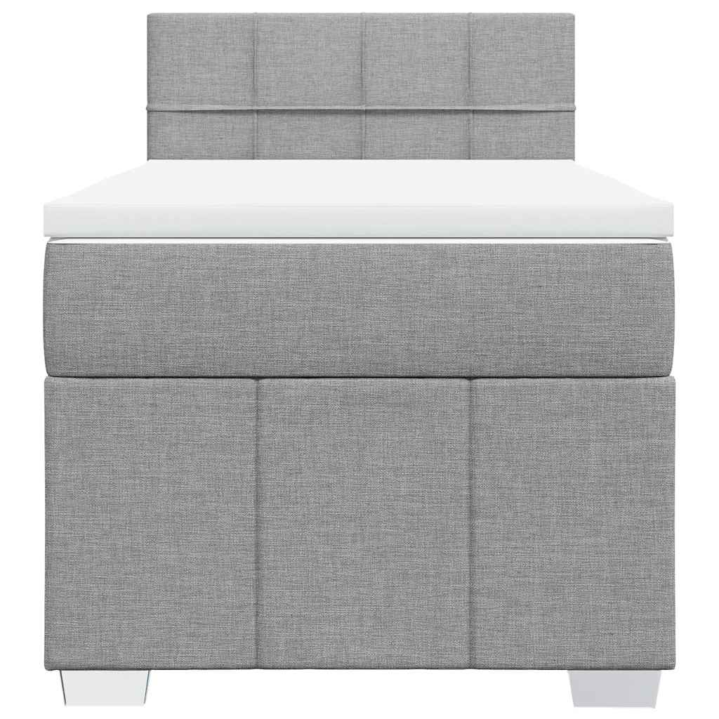 vidaXL Boxspring met matras stof lichtgrijs 80x200 cm grijs, foto 4
