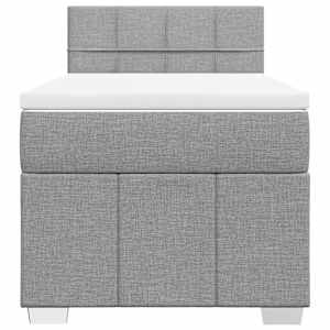 Box spring postel s matrací světle šedá 80 x 200 cm textil - obrázek 4