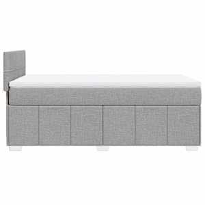 Box spring postel s matrací světle šedá 80 x 200 cm textil - obrázek 9