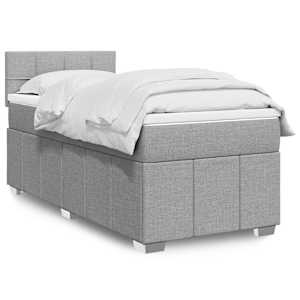 Box spring postel s matrací světle šedá 80 x 200 cm textil - obrázek 1