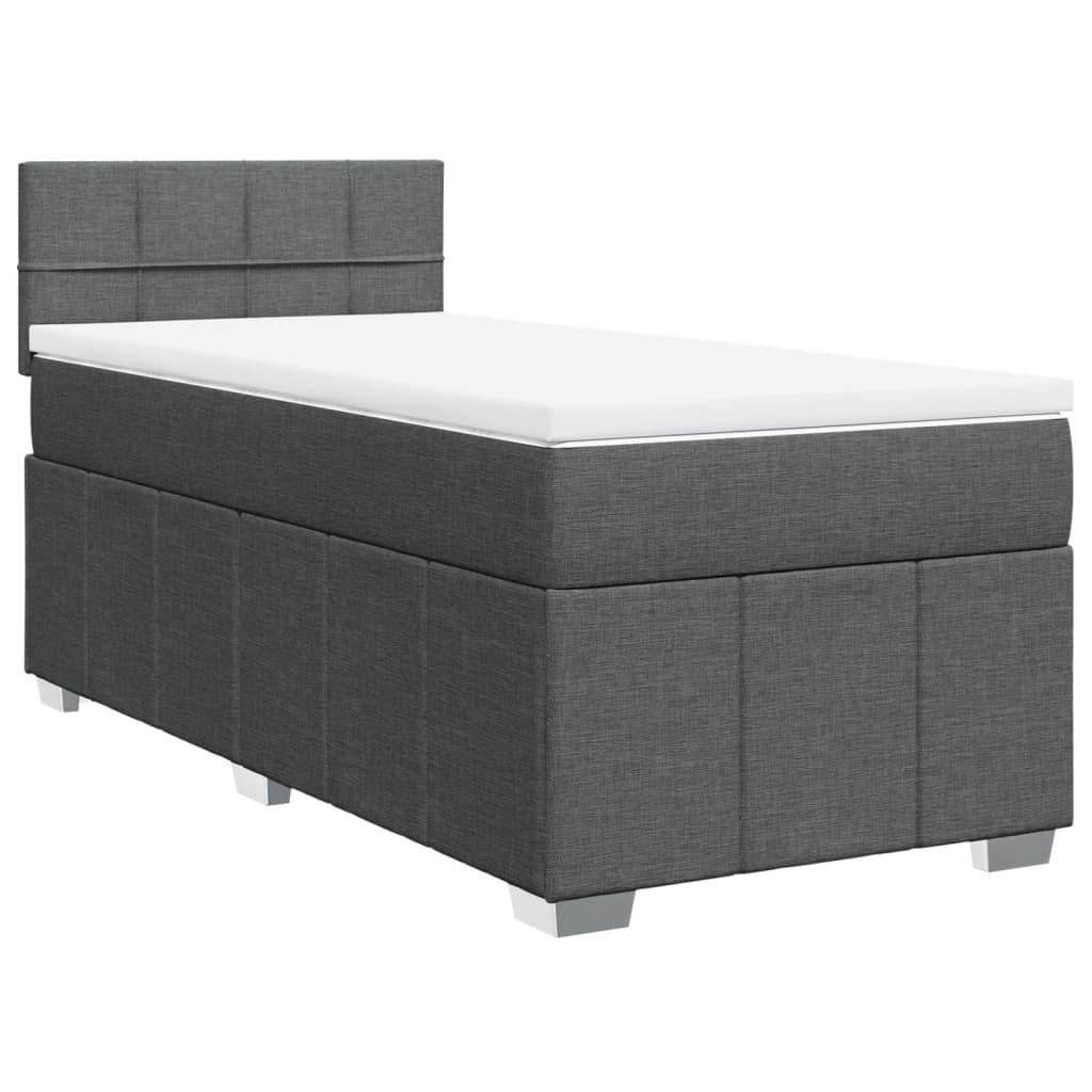 vidaXL Box spring postel s matrací tmavě šedá 80 x 200 cm textil