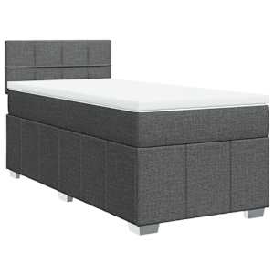 Box spring postel s matrací tmavě šedá 80 x 200 cm textil - obrázek 2