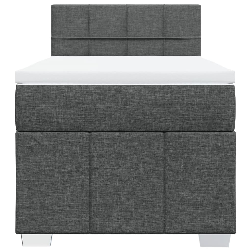 vidaXL Boxspring met matras stof donkergrijs 80x200 cm grijs, foto 4