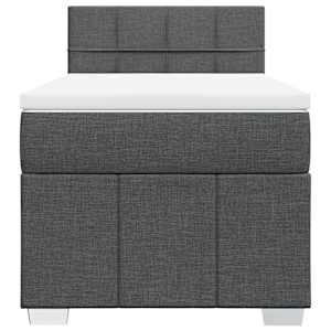 Box spring postel s matrací tmavě šedá 80 x 200 cm textil - obrázek 4
