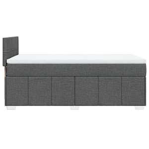 Box spring postel s matrací tmavě šedá 80 x 200 cm textil - obrázek 5