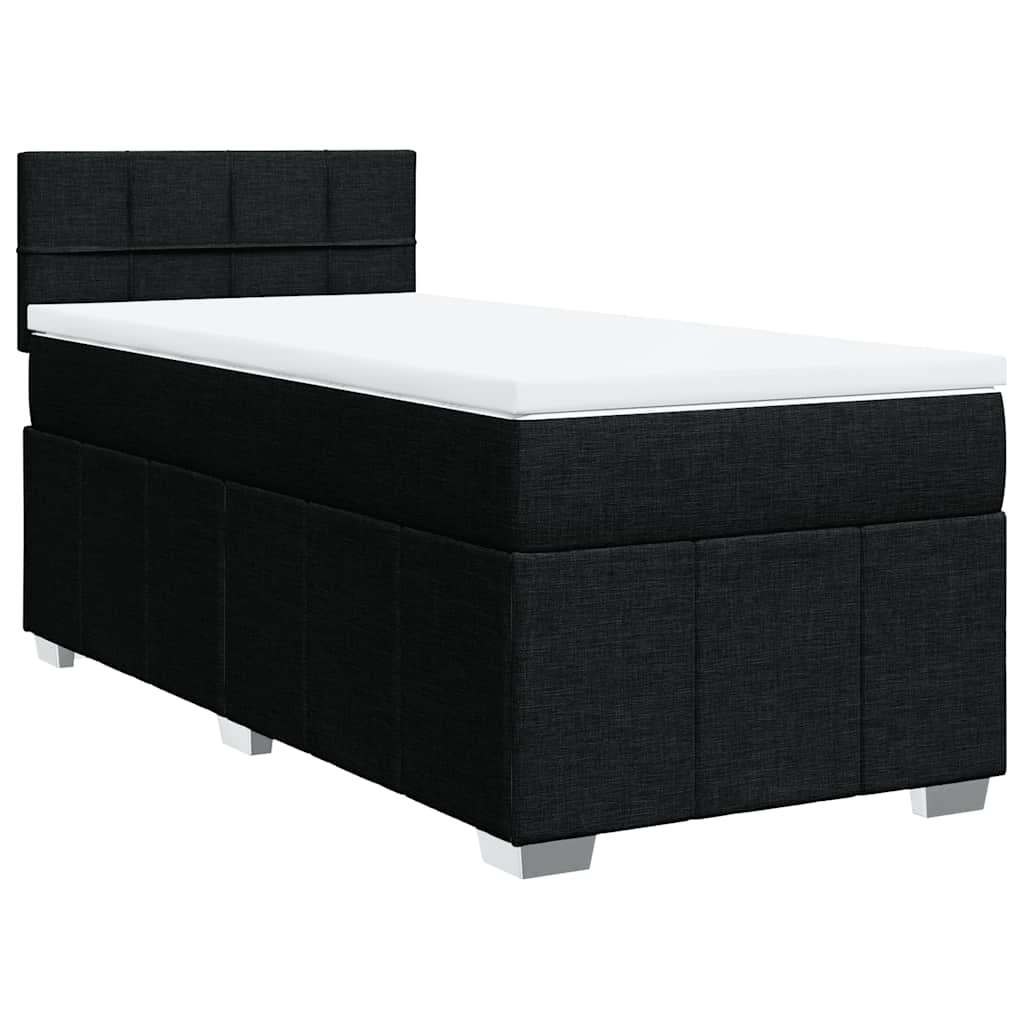 vidaXL Boxspring met matras stof zwart 80x200 cm, foto 3