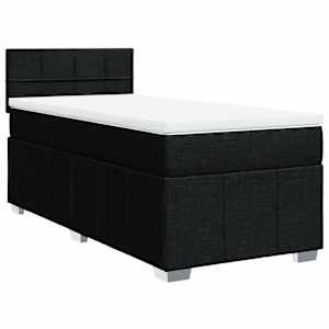 Box spring postel s matrací černá 80 x 200 cm textil - obrázek 2