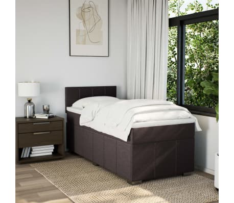 vidaXL Boxspringbett mit Matratze Dunkelbraun 80x200 cm Stoff