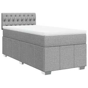 Box spring postel s matrací světle šedá 80 x 200 cm textil - obrázek 2
