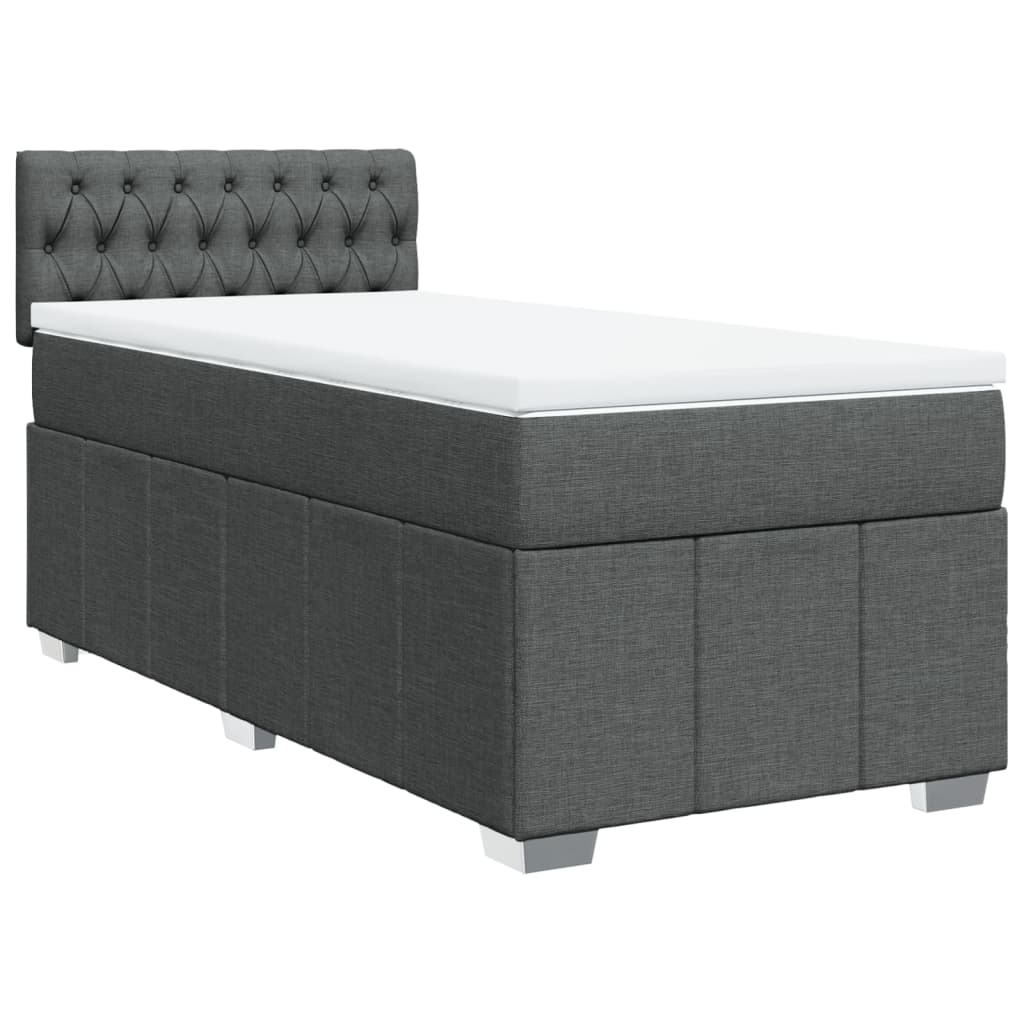 vidaXL Box spring postel s matrací tmavě šedá 80 x 200 cm textil
