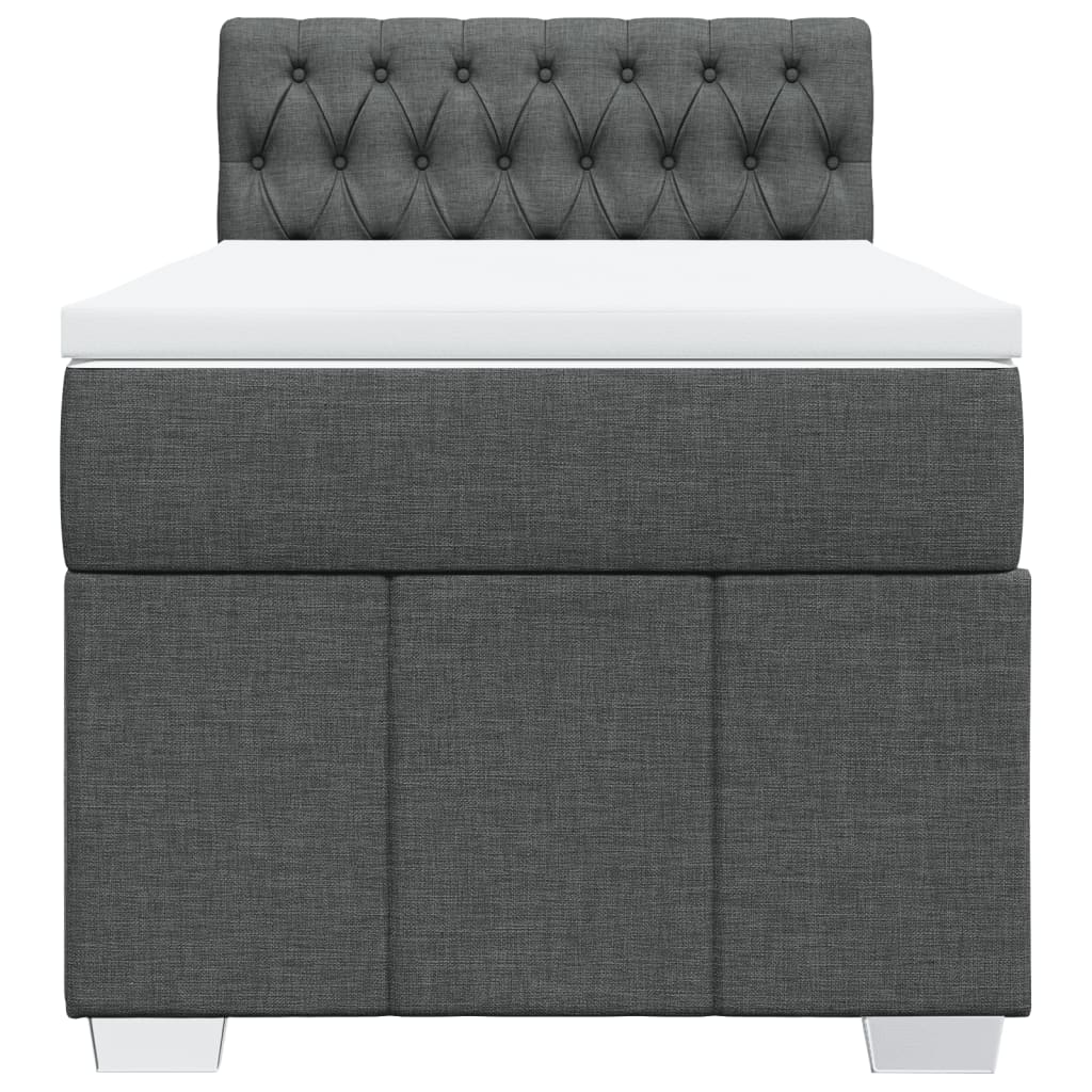 vidaXL Boxspring met matras stof donkergrijs 80x200 cm grijs, foto 4
