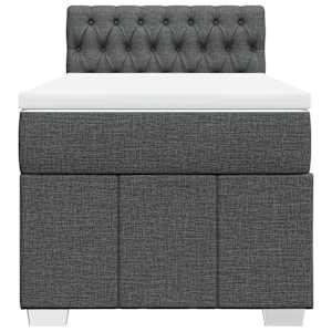 Box spring postel s matrací tmavě šedá 80 x 200 cm textil - obrázek 4