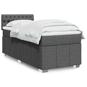 Box spring postel s matrací tmavě šedá 80 x 200 cm textil