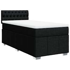 Box spring postel s matrací černá 80 x 200 cm textil - obrázek 2