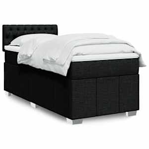 Box spring postel s matrací černá 80 x 200 cm textil - obrázek 1
