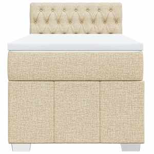 Box spring postel s matrací krémová 80 x 200 cm textil - obrázek 4